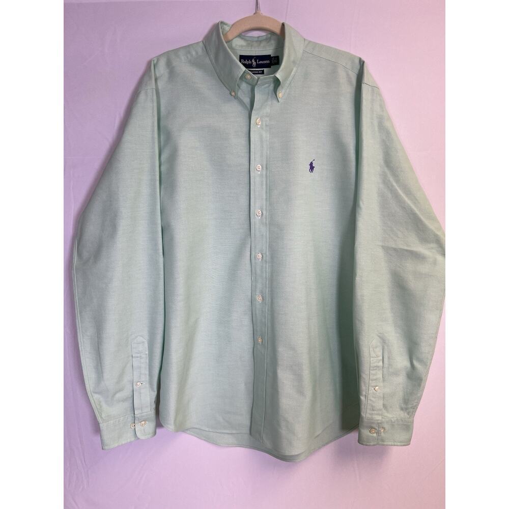 Polo Ralph Lauren Long Sleeve Mint Button Down Shirt 16 1/2 36/37